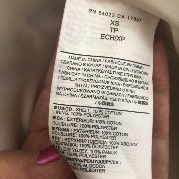 Banana Republic trench coat jacket women’s  XS lined animal print button front - Picture 11 of 12